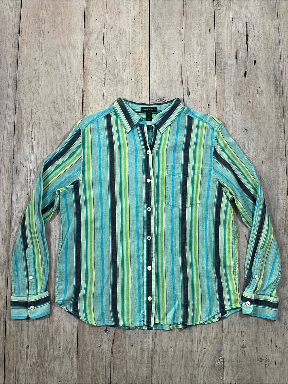 LRL Lauren Jeans Co Ralph Lauren Multicolor Striped Button Down Size M